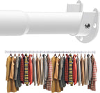 Closet Rod 30-51 Inches, Adjustable Heavy Duty Metal White Closet Rods for Hanging Clothes 1.3 Inches Diameter for Wardrobes Laundry