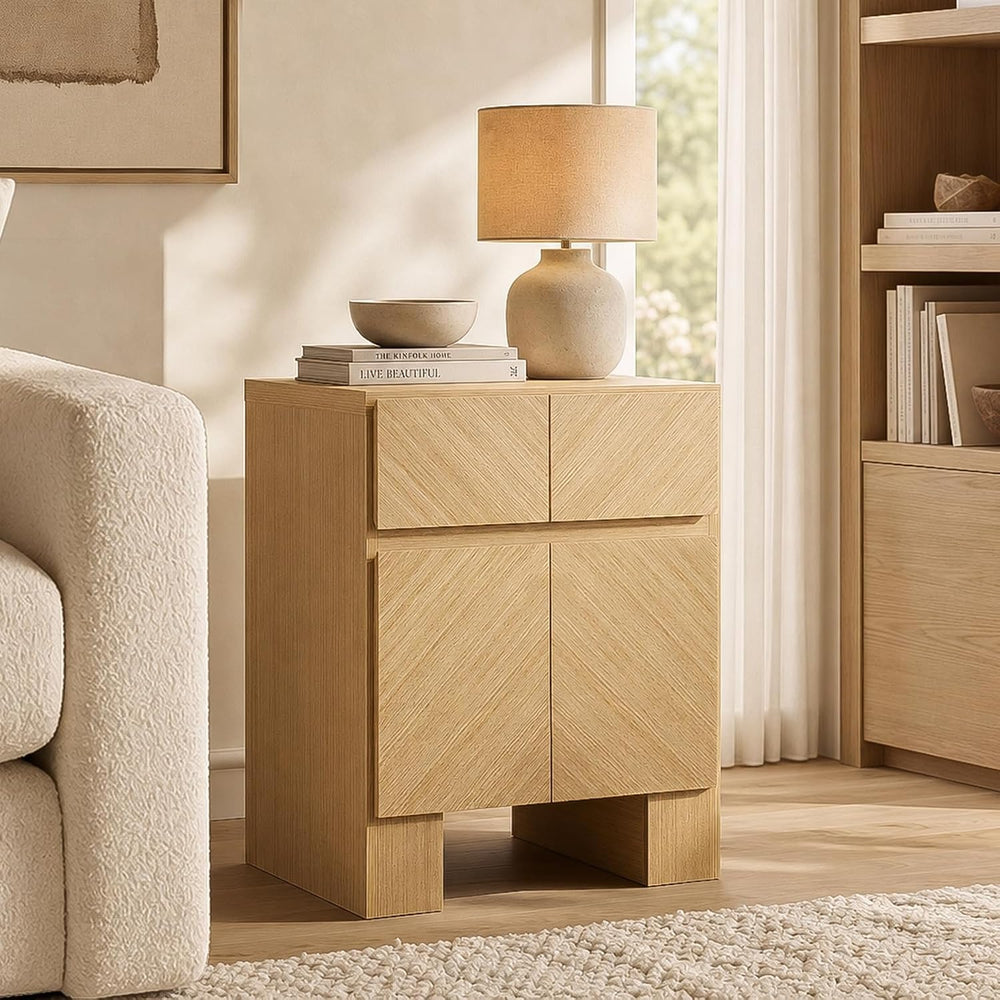 ModernMate 23.5" Tall Modern Nightstand, Wood Bedside Table with Drawer,...
