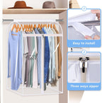 35" Hanging Garment Bags for Closet Storage Large Clear Garment Bags for Hanging Clothes Garment Rack Cover Coat Protector for Suit, Wardrobe, Bottom Enclosed