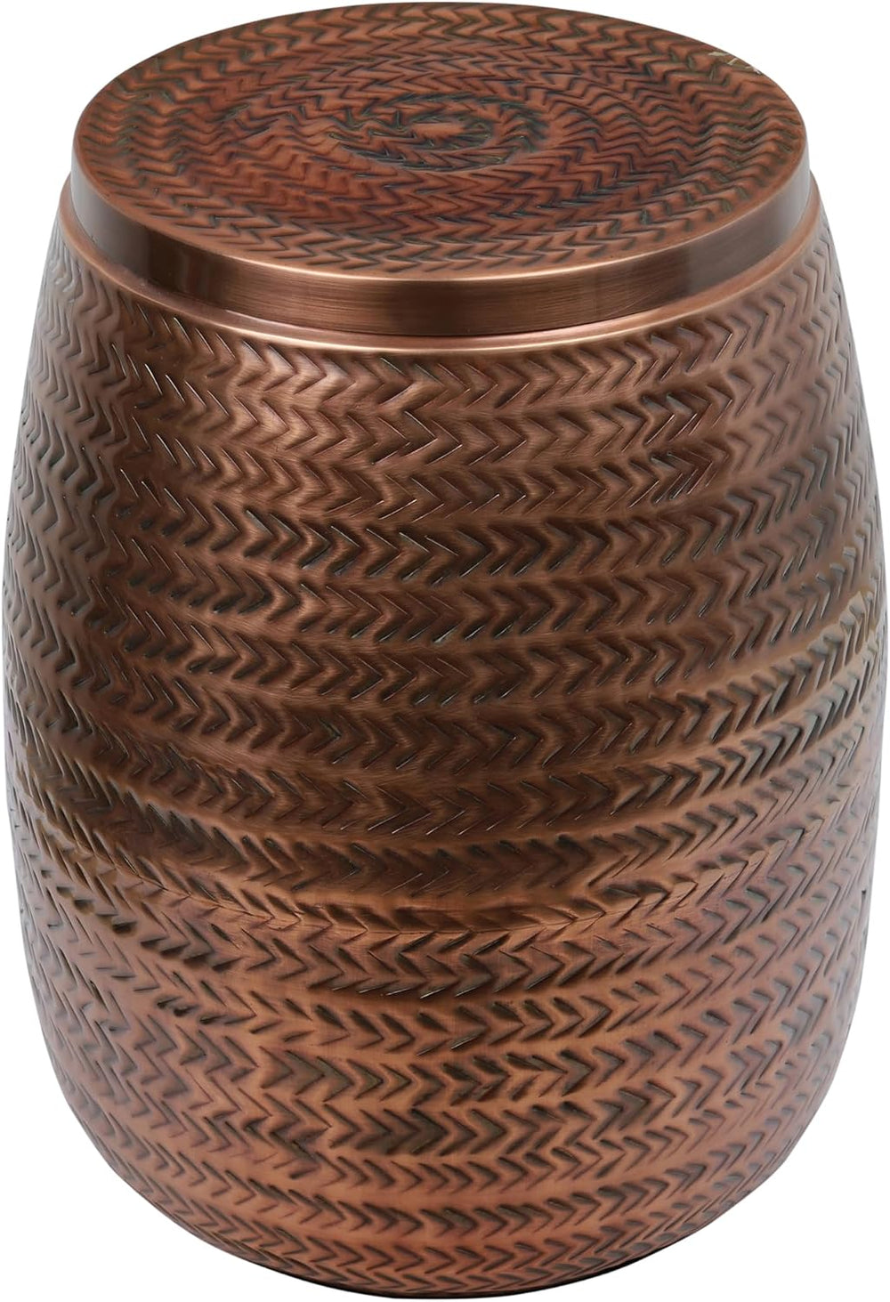 happimess SSL2003A Jasper 15" Modern Rustic Arrow-Hammered Metal Drum St...