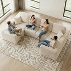 Homall Sectional Couches for Living Room, Modern Boneless Couch with Deep Seat, Upholstered Cloud Sofa, No Assembly Required (Beige, Oversized Sofa)