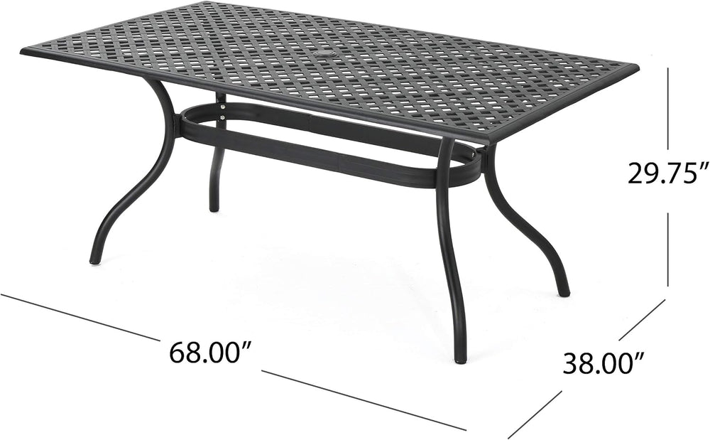 Christopher Knight Home Cayman Outdoor 6-Seater Cast Aluminum Dining Set, 7-P...