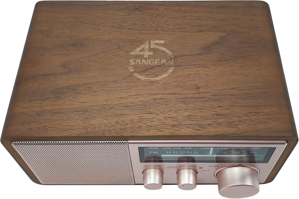 Sangean WR-16SE 45th Anniversary AM/FM/Bluetooth Radio, Dark Walnut Wood