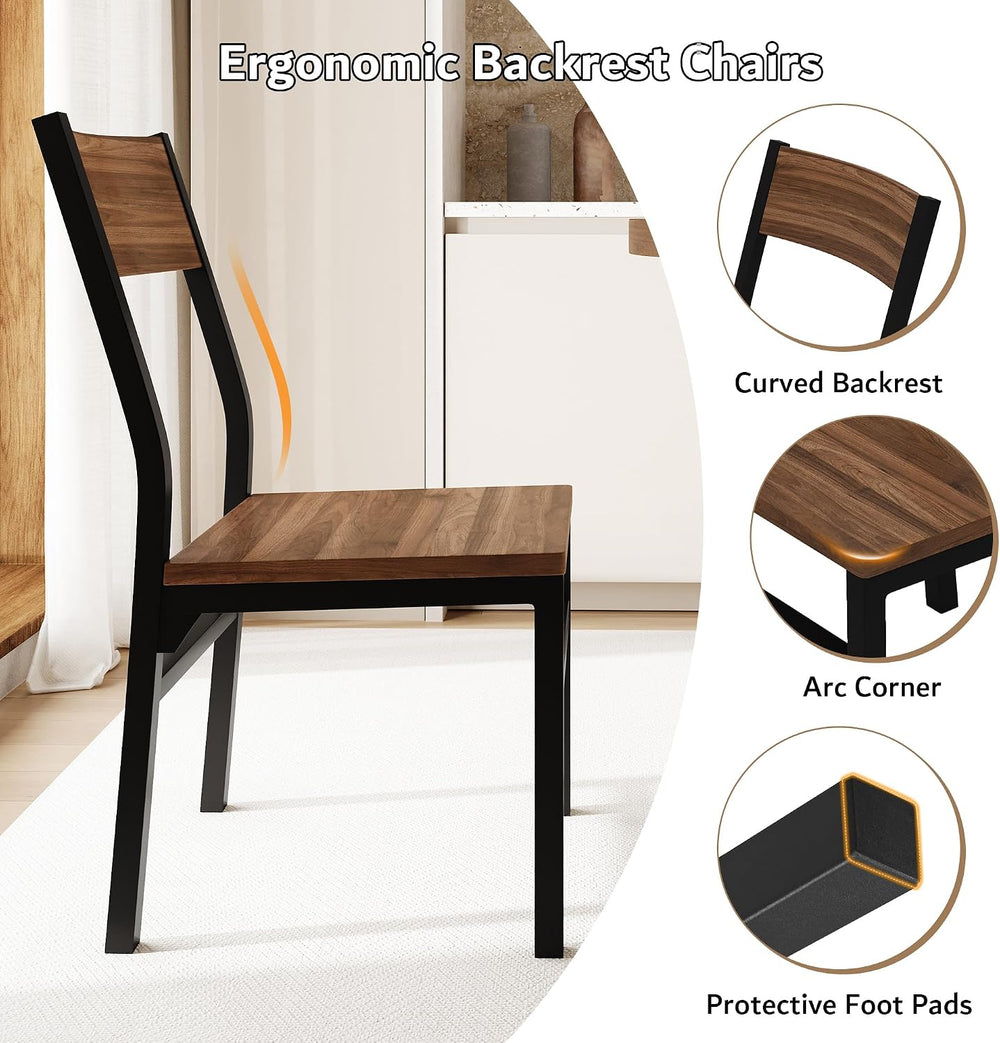 iPormis 5-Piece Round Dining Table Set for 4-6, 59" Extendable Dining Ro...
