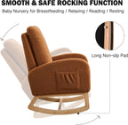 Chifee & Vingol Rocking Chair Nursery Sherpa Boucle Nursing Glider Rocker Chair, Teddy Brown