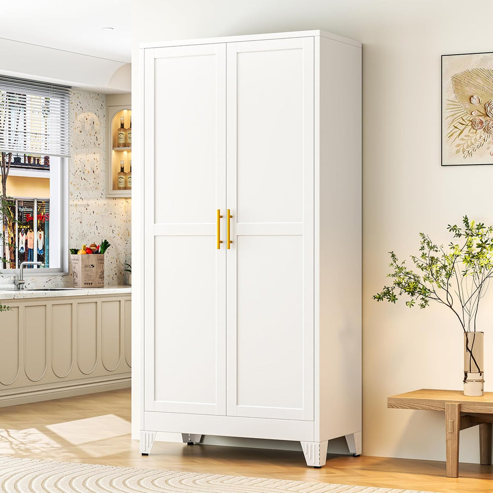 GAIOUS 75.2" Tall Metal Storage Cabinet with 2 Doors & 5 Adjustable ...