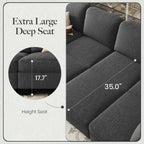 Belffin Modular Sectional Sleeper Sofa Bed with Extendable Length Deep Seat Cloud Couch for Living Room. Dark Grey