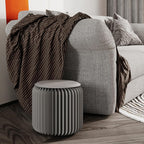 Folding Paper Stool with Cushion, Honeycomb Kraft Paper Bench, Portable Accordion Seat, Space-Saving Multipurpose Furniture for Living Room, Reception, Office,Grey-44×36cm