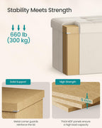 SONGMICS Mazie Collection - 43 Inches Storage Ottoman, Foldable Storage Bench with Flipping Lid, 660 lb Load Capacity, for Entryway, Living Room, Bedroom, Velvet Fabric, Cream White ULSF078LH01