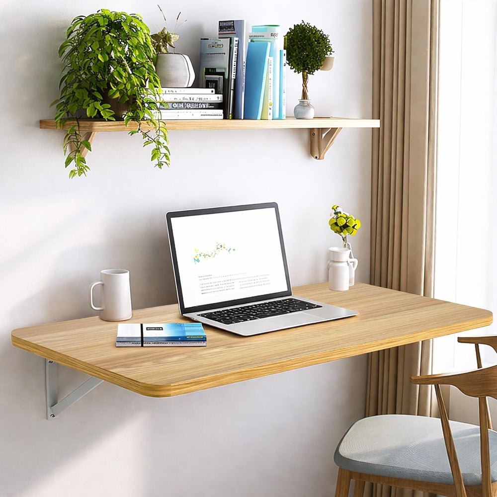 Laundry Folding Table, 40'' x 20'' Wooden Wall Mount Desk, La...