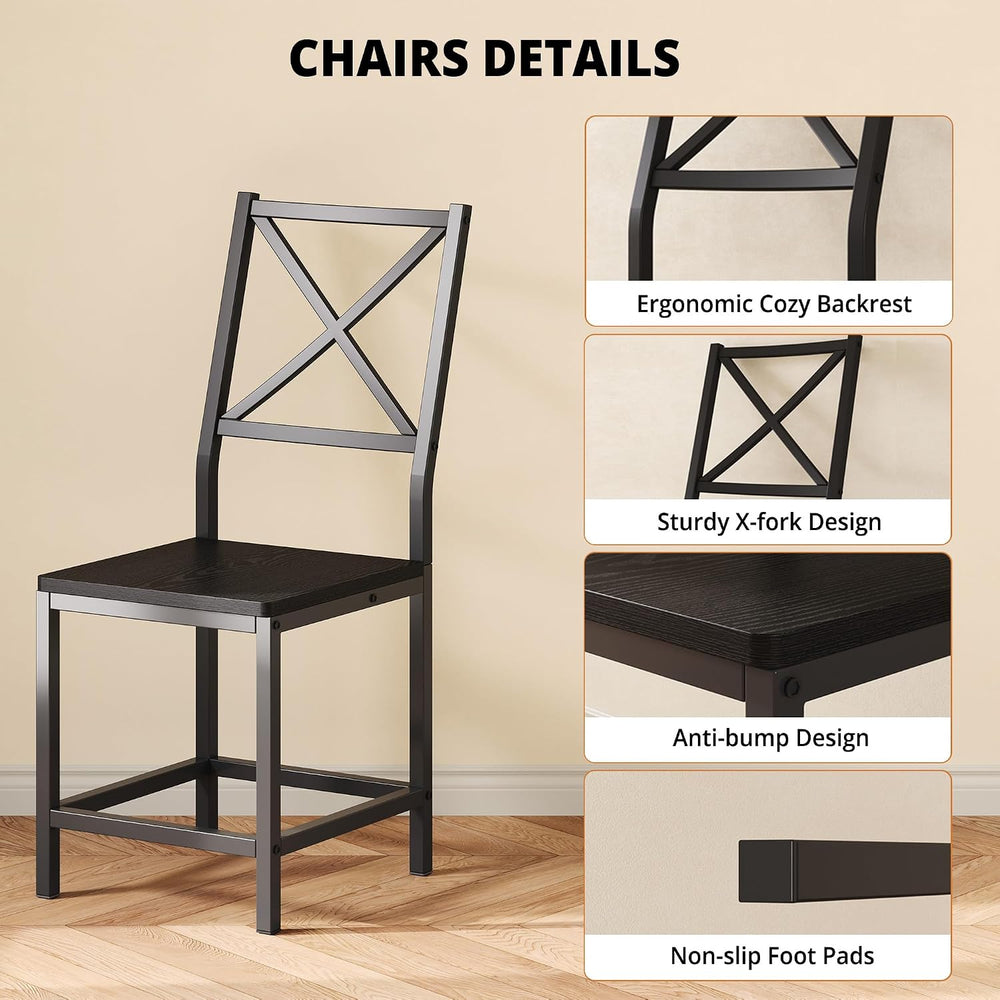IRONCK Dining Table Set for 4, Round Kitchen Table and 4 Stool Chair for Dini...