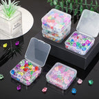 SATINIOR 48 Packs Clear Small Plastic Containers Transparent Storage Box with Hinged Lid for Small Items Crafts Jewelry (2.52 x 2.52 x 0.79 Inches)