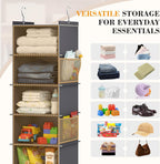 YOUDENOVA Upgraded Hanging Shoe Organizer for Closet, 8-Shelf, Grey | Extra Wide Design, 8 Side Pockets, Hanging Shoe Rack Hanger, Dorm Storage, Perfect for Storing Shoes, Hats, Clothes, Jeans