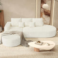 112" Modular Curved Cloud Couch, Oversized Couches for Living Room, Modern Boneless Sectional Sofa with Deep Seat, Foam Couch, No Assembly Required, Beige, 1PCS