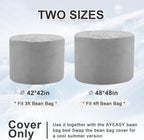 Cooling Bean Bag Cover for Hot Summer (No Filler), Giant Bean Bag Chairs for Stuffed Animals Storage, Large Bean Bag Chair Covers for Adults, Bean Bag Couch Sofa for Toddler/Kids (Grey,4FT)
