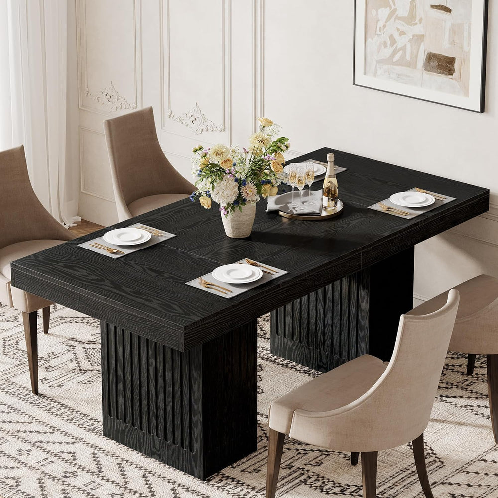 Tribesigns Dining Table for 4-6 People, 63 Inch Modern Rectangle Kitchen Tabl...