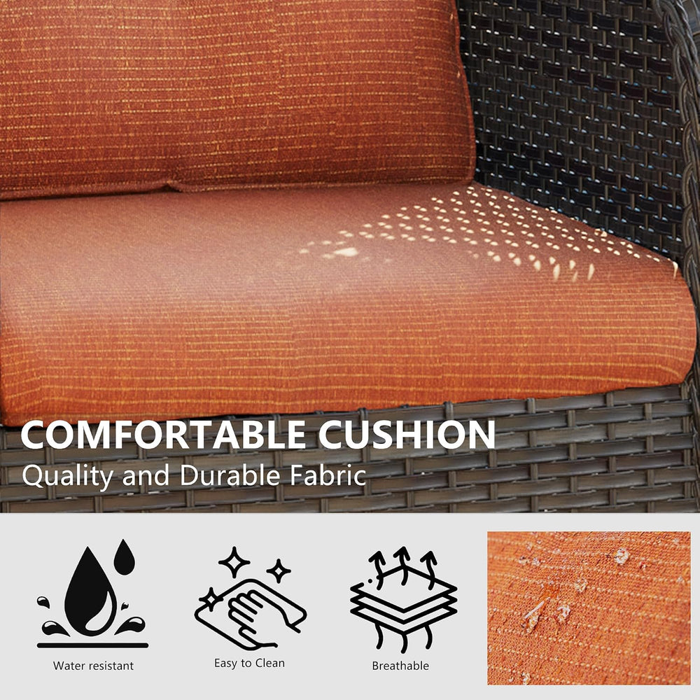 Outdoor Swivel Rocker Patio Chairs Set of 2 - Outdoor Wicker Swivel Glider Ch...