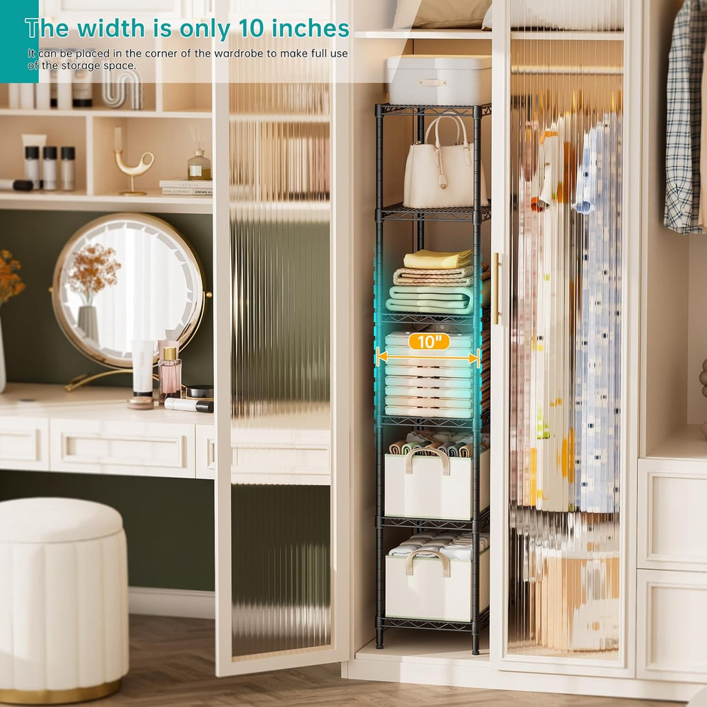 SINGAYE Shelf Closet Wire Shelving：Adjustable Metal Unit for Laundry Room Organization Bathroom Kitchen Home Storage Small Pantry Rack Shelves