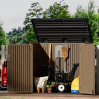 Resin Outdoor Storage Shed, Outdoor Storage Box Waterproof for Garden Tools, Patio Furniture, Trash Cans, Garage Storage, Lockable