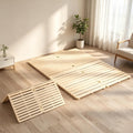 LILYPELLE Floor Bed Frame, Solid Wood Japanese Tatami Bed Frame, Foldable & Breathable & Moisture-Proof Bed Plate for Futon Mattress or Floor Sleeping, Standard Queen