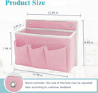 2-Pack Wall Hanging Organizer Bag/Hanging Baskets with Large Mesh Compartment & 3 Pockets，Over the Door Hanging Organizer Space Saving Storage for Bedroom,RV Camper, Closet (Pink -2 Pack)
