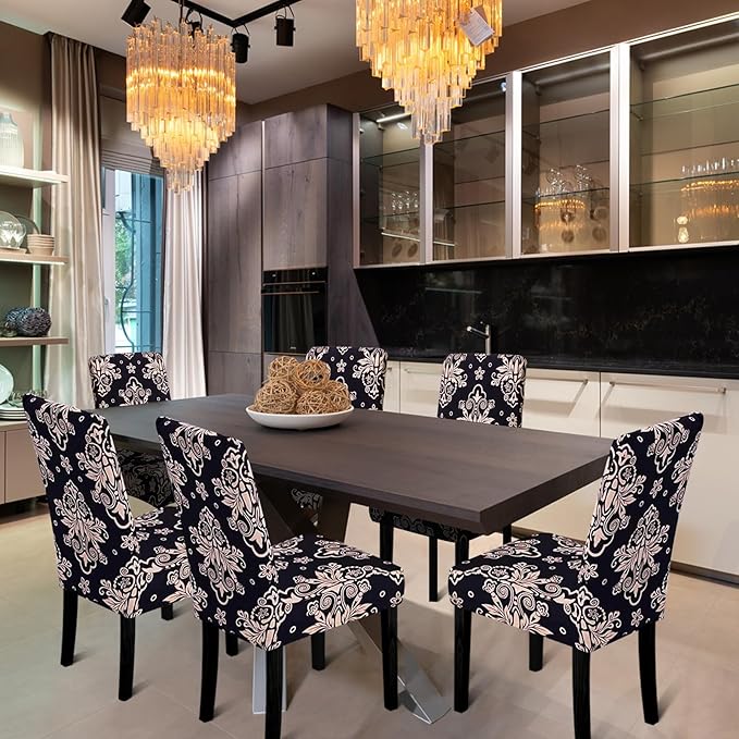 Chair Covers, Stretch Kitchen Chair Covers/Dining Chair Covers for Dining Room 8 Pack, Removable Washable Dining Chair Slipcovers for Home, Hotel, Banquet