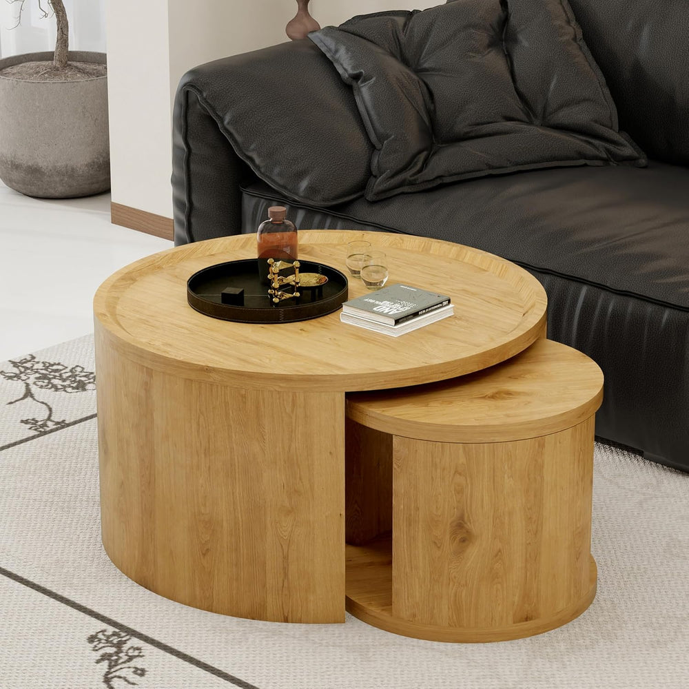 32" Anti-Slip Nesting Tables, Nesting Side Tables with Smooth Wood top, ...