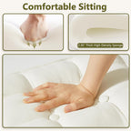 Royal Windsor Vanity Stool,Square Ottoman Stool Foot Rest,Upholstered Vanity Chair Foot Stool with Metal X Legs, Small Vanity Seat for Entryway,Bedroom and Living Room,Linen Beige
