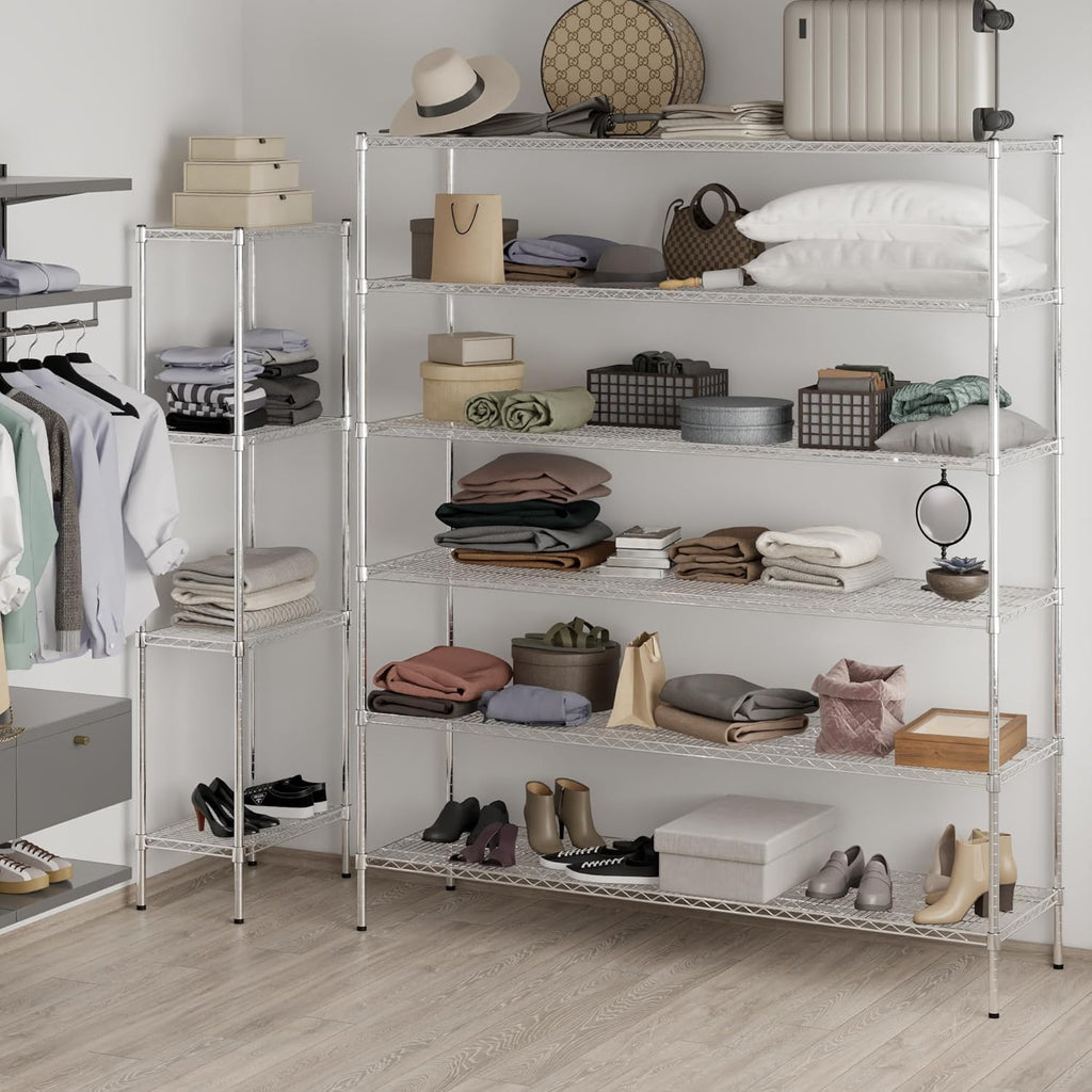 21" Deep x 72" Wide x 86" Height Wire Shelving Kit | 6-Tier | NSF Commercial Storage Rack Unit