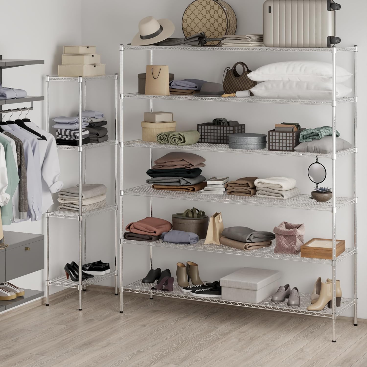 21" Deep x 72" Wide x 86" Height Wire Shelving Kit | 6-Tier | NSF Commercial Storage Rack Unit