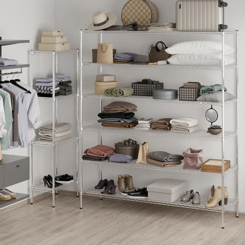 21" Deep x 72" Wide x 86" Height Wire Shelving Kit | 6-Tier | NSF Commercial Storage Rack Unit