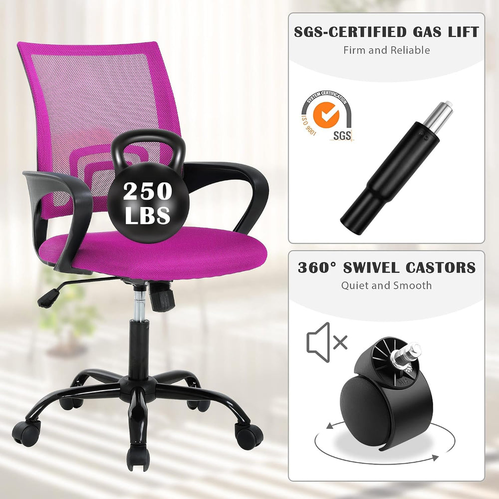 Office Chair, Adjustable Computer Chair with Lumbar Support, Office Desk Chai...
