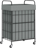 Laundry Hamper with Wheels, 90L Laundry Basket with Handle, Laundry Sorter with Removable Liner Bag
