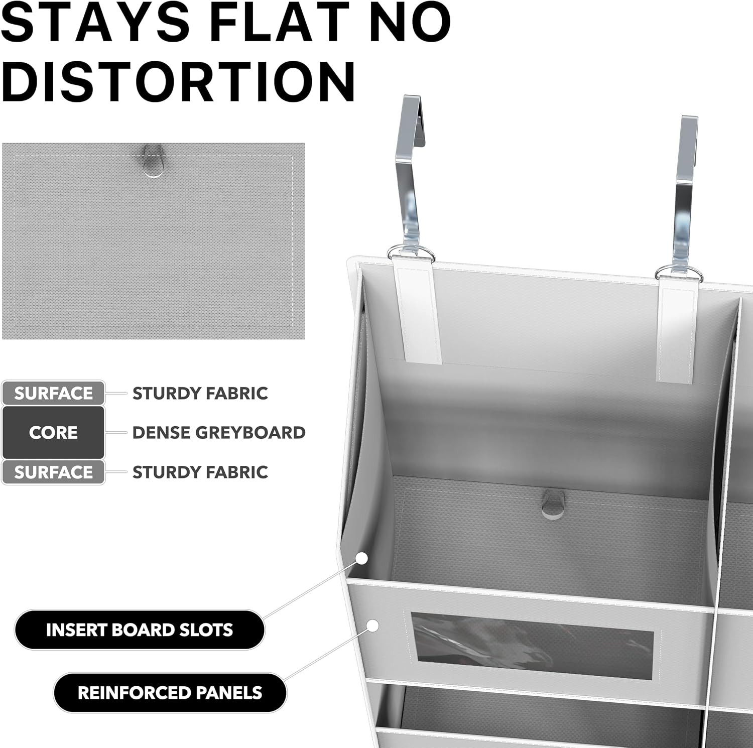 Simple Houseware Extra Large Heavy Duty 10 Pockets Over the Door Organizer | 80 lbs Capacity for Pantry, Closet, Bathroom, 5 Clear Window Pockets