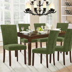 Parsons Dining Chairs Set of 4, Upholstered Nailhead Dining Room Kitchen Side Chair with Thick Cushions and Wood Legs, Green