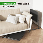 TV Tray Table, Max Folding TV Dinner Tray w/6 Height & 3 Tilt Angle, Adjustable TV Trays for Eating on Couch, Large Size Foldable Couch Laptop Table, Black, 16.9 x 22 x 29.1inch, 110lbs