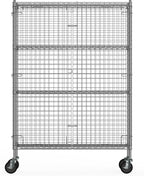 18" W x 48" L x 69" H Heavy Duty Utility Commercial Grade Metal Storage NSF Unit | Chrome Mobile Security Wire Cage Kit