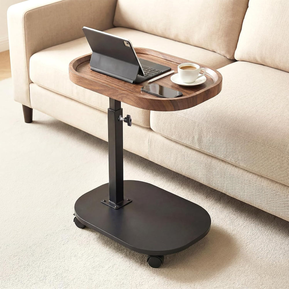 Adjustable Height TV Tray Table for Snack, Eating, Dinner or Laptop, 360°Roll...