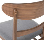 Christopher Knight Home Frances Mid-Century Modern Dining Chairs (Set of 4), 100% Polyester and Rubber Wood, Dark Gray, Walnut