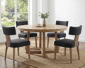 Linen Dining Chairs Set of 4, Modern Dining Chair with Curved Backrest and Wood Legs Upholstered Dining Chairs Farmhouse Dining Room Chairs Kitchen Chairs, Charcoal