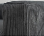 Acanva Corduroy Convertible Modular L Shaped Sectional Sofa, 4 Seater Free Combination Corner Couch, Convertible to DayBed, Wide Loveseat with Moveable Ottomans for Small Spaces, Sleeper Bed, Black