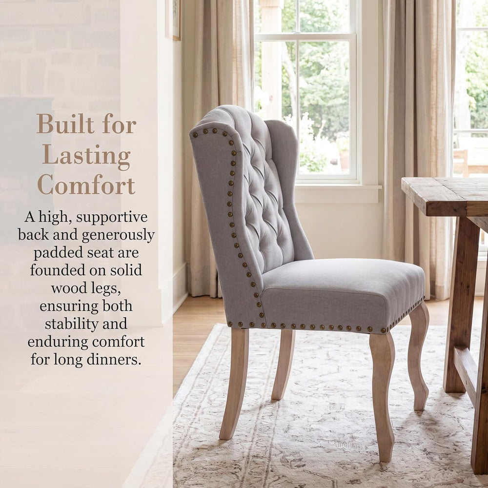chairus Tufted Upholstered Parsons Dining Chairs Set of 4, Grey
