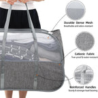 Collapsible Laundry Baskets with Easy Carry Handles, 95L Clothes Hamper for Storage, Foldable Laundry Basket Tear-proof, Large Pop Up Hampers for Laundry, Bedroom, Bathroom, Dorm Grey