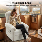 Korser Recliner Chair, Swivel Rocker Recliner Chair for Adults, Small Recliners for Small Spaces, Upholstered Manual Recliner with Side Pockets, Nursery Rocking Chair for Living Room, Chenille, Beige