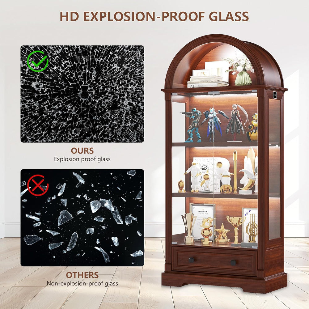Dystler Curio Cabinet with Glass Doors & LED Lights