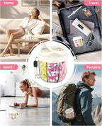 Pill Organizer,Pill Dispenser with 7 Large Compartments,Portable Pill Box for Travel, Anti-Mix Design & Wide Opening Design, Easy Access to Vitamin Dispenser, Includes 20 Blank Stickers(White)