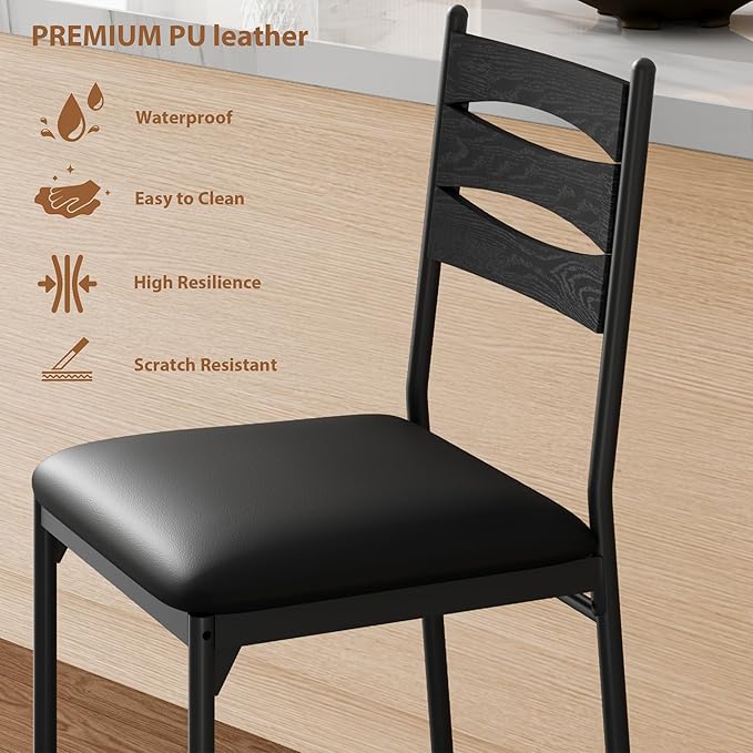 GarveeHome Bar Stools Set of 2, Counter Height Bar Chairs with Back and Thick...