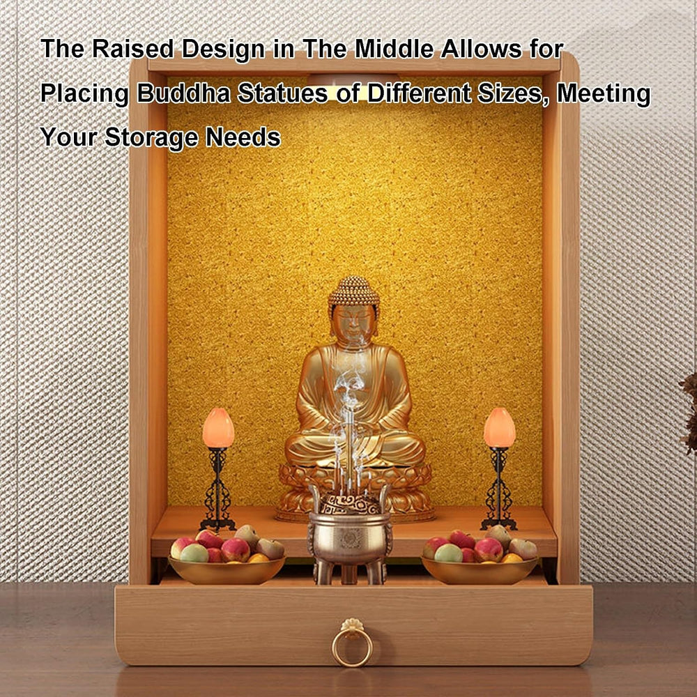 Meditation Table, Altar Table with Drawer,Used for Meditation and Prayers, Ba...