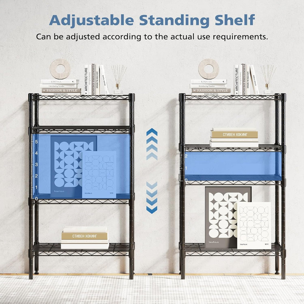 DUMOS 4-Tier Metal Wire Storage Shelves, Adjustable Standing Storage Rack She...