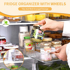 Refrigerator Organizers and Storage 2pcs Rolling Storage Bins Fridge Organizer BPA-Free Refrigerator Organizer for Deep Cabinet
